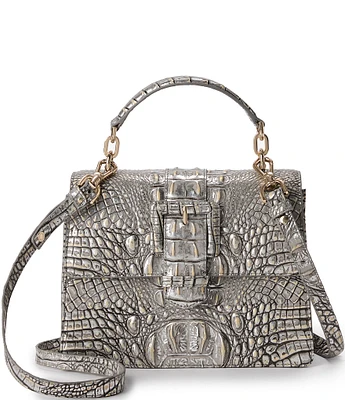 BRAHMIN Melbourne Collection Hallie Chrome Small Satchel Bag