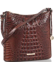 BRAHMIN Melbourne Collection Katie Leather Crocodile-Embossed Crossbody Bag