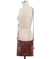 BRAHMIN Melbourne Collection Katie Leather Crocodile-Embossed Crossbody Bag