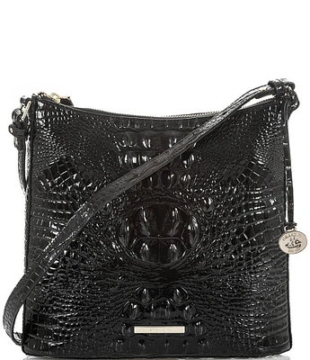 BRAHMIN Melbourne Collection Katie Leather Crocodile-Embossed Crossbody Bag