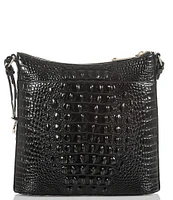 BRAHMIN Melbourne Collection Katie Leather Crocodile-Embossed Crossbody Bag