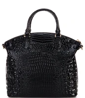 BRAHMIN Melbourne Collection Large Duxbury Crocodile-Embossed Dome Satchel Bag