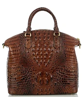 BRAHMIN Melbourne Collection Large Duxbury Crocodile-Embossed Dome Satchel Bag