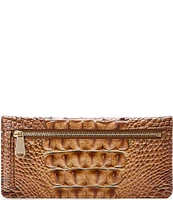 BRAHMIN Melbourne Collection Luggage Brown Ady Crocodile-Embossed Wallet