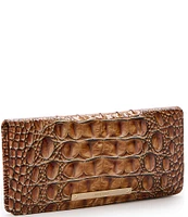 BRAHMIN Melbourne Collection Luggage Brown Ady Crocodile-Embossed Wallet