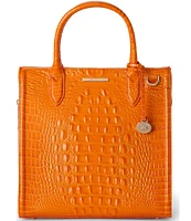 BRAHMIN Melbourne Collection Mango Orange Caroline Satchel Bag