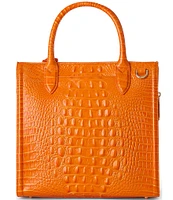 BRAHMIN Melbourne Collection Mango Orange Caroline Satchel Bag