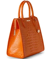 BRAHMIN Melbourne Collection Mango Orange Caroline Satchel Bag