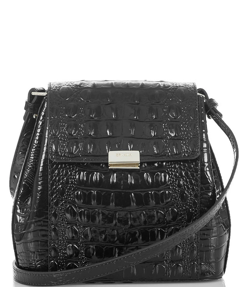 BRAHMIN Melbourne Collection Margo Crocodile-Embossed Crossbody Bag