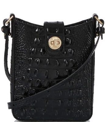 BRAHMIN Melbourne Collection Marley Crocodile-Embossed Crossbody Bag