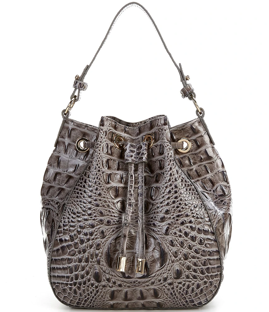 BRAHMIN Melbourne Collection Melinda Charcoal Bucket Bag