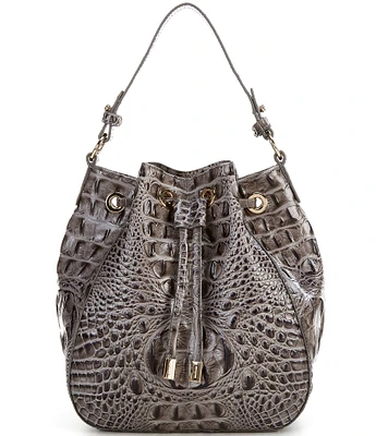 BRAHMIN Melbourne Collection Melinda Charcoal Bucket Bag