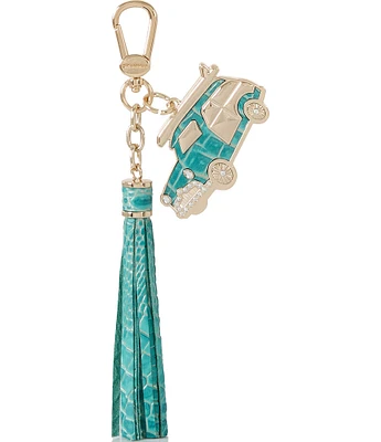 BRAHMIN Melbourne Collection Mermaid Green Copa Charm Tassel Keychain