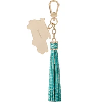 BRAHMIN Melbourne Collection Mermaid Green Copa Charm Tassel Keychain