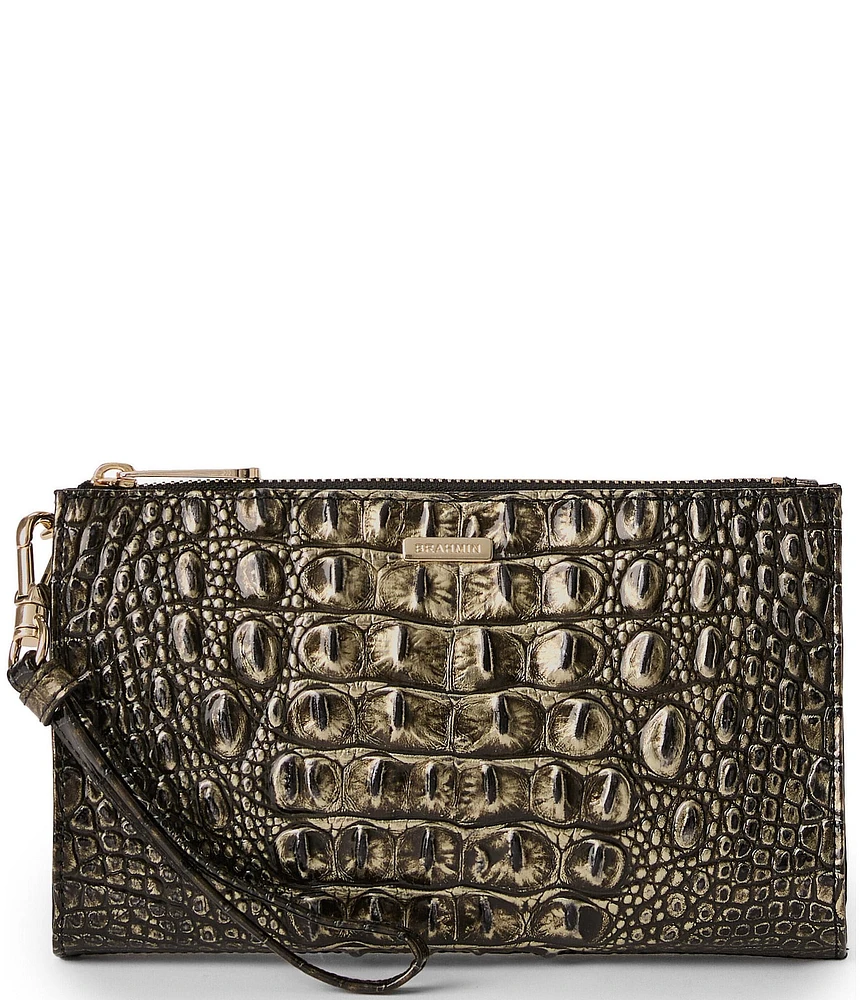 BRAHMIN Melbourne Collection Onyx Daisy Wristlet Bag