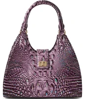 BRAHMIN Melbourne Collection Passion Purple Adrian Satchel Bag