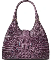 BRAHMIN Melbourne Collection Passion Purple Adrian Satchel Bag