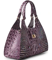 BRAHMIN Melbourne Collection Passion Purple Adrian Satchel Bag