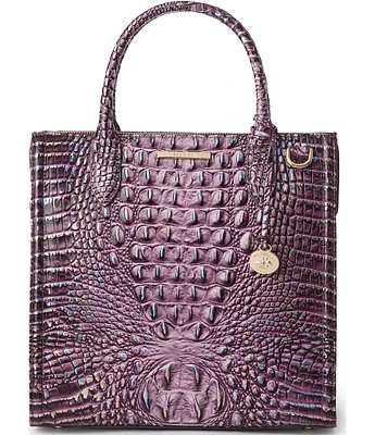 BRAHMIN Melbourne Collection Passion Purple Carolina Satchel Bag