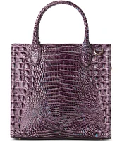 BRAHMIN Melbourne Collection Passion Purple Carolina Satchel Bag