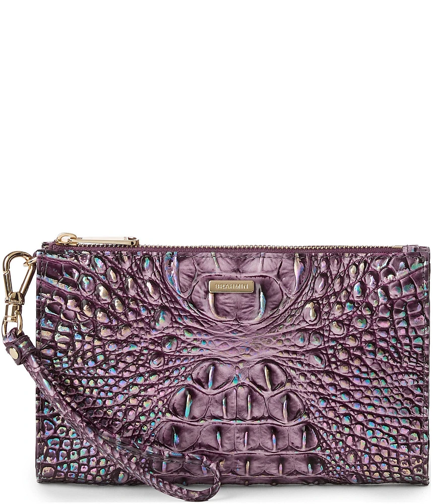 BRAHMIN Melbourne Collection Passion Purple Daisy Wristlet Bag