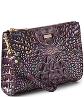 BRAHMIN Melbourne Collection Passion Purple Daisy Wristlet Bag