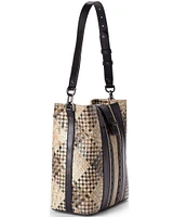 BRAHMIN Melbourne Collection Taupe Fields Celina Bucket Shoulder Bag