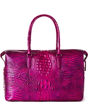 BRAHMIN Melbourne Collection Voltage Violet Duxbury Leather Weekender Bag