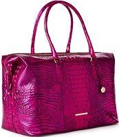 BRAHMIN Melbourne Collection Voltage Violet Duxbury Leather Weekender Bag