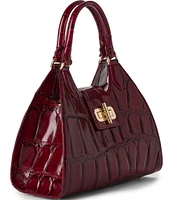 BRAHMIN Nerina Collection Merlot Adrian Satchel Bag