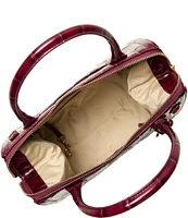 BRAHMIN Nerina Collection Merlot Small Carolina Satchel Bag