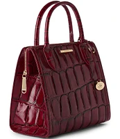 BRAHMIN Nerina Collection Merlot Small Carolina Satchel Bag