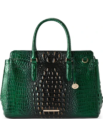 BRAHMIN Ombre Melbourne Collection Evergreen Finley Carryall Satchel Bag