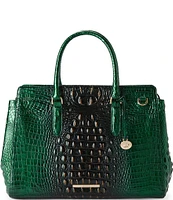 BRAHMIN Ombre Melbourne Collection Evergreen Finley Carryall Satchel Bag