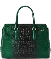 BRAHMIN Ombre Melbourne Collection Evergreen Finley Carryall Satchel Bag