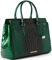 BRAHMIN Ombre Melbourne Collection Evergreen Finley Carryall Satchel Bag