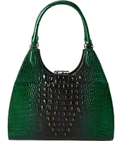 BRAHMIN Ombre Melbourne Collection Evergreen Large Adrian Satchel Bag