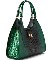 BRAHMIN Ombre Melbourne Collection Evergreen Large Adrian Satchel Bag