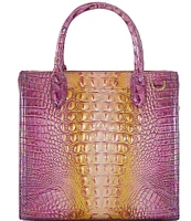 BRAHMIN Ombre Melbourne Collection Grapefruit Caroline Satchel Bag