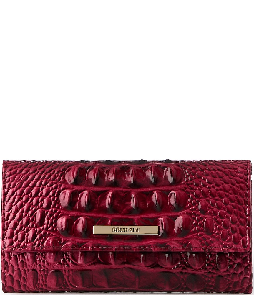 BRAHMIN Ombre Melbourne Collection Merlot Cordelia Accordion Wallet