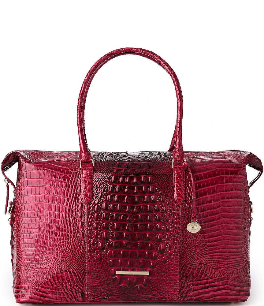 BRAHMIN Ombre Melbourne Collection Merlot Duxbury Weekender Bag