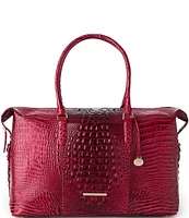 BRAHMIN Ombre Melbourne Collection Merlot Duxbury Weekender Bag