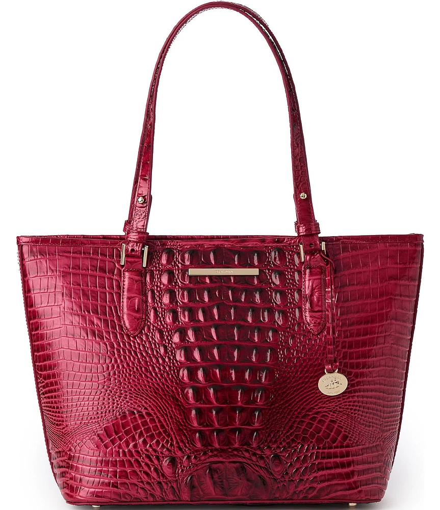 BRAHMIN Ombre Melbourne Collection Merlot Medium Asher Tote Bag