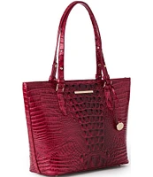 BRAHMIN Ombre Melbourne Collection Merlot Medium Asher Tote Bag