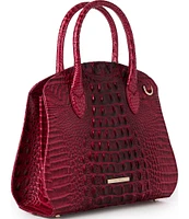 BRAHMIN Ombre Melbourne Collection Merlot Rosetta Satchel Bag