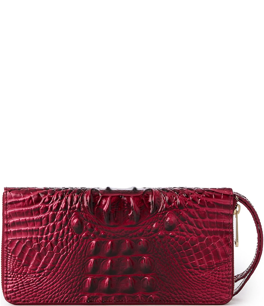 BRAHMIN Ombre Melbourne Collection Merlot Skyler Travel Wallet