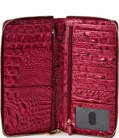 BRAHMIN Ombre Melbourne Collection Merlot Skyler Travel Wallet