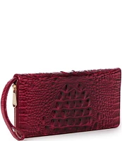 BRAHMIN Ombre Melbourne Collection Merlot Skyler Travel Wallet