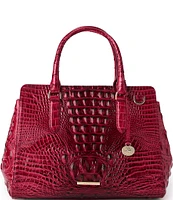 BRAHMIN Ombre Melbourne Collection Merlot Small Finley Satchel Bag