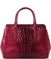 BRAHMIN Ombre Melbourne Collection Merlot Small Finley Satchel Bag